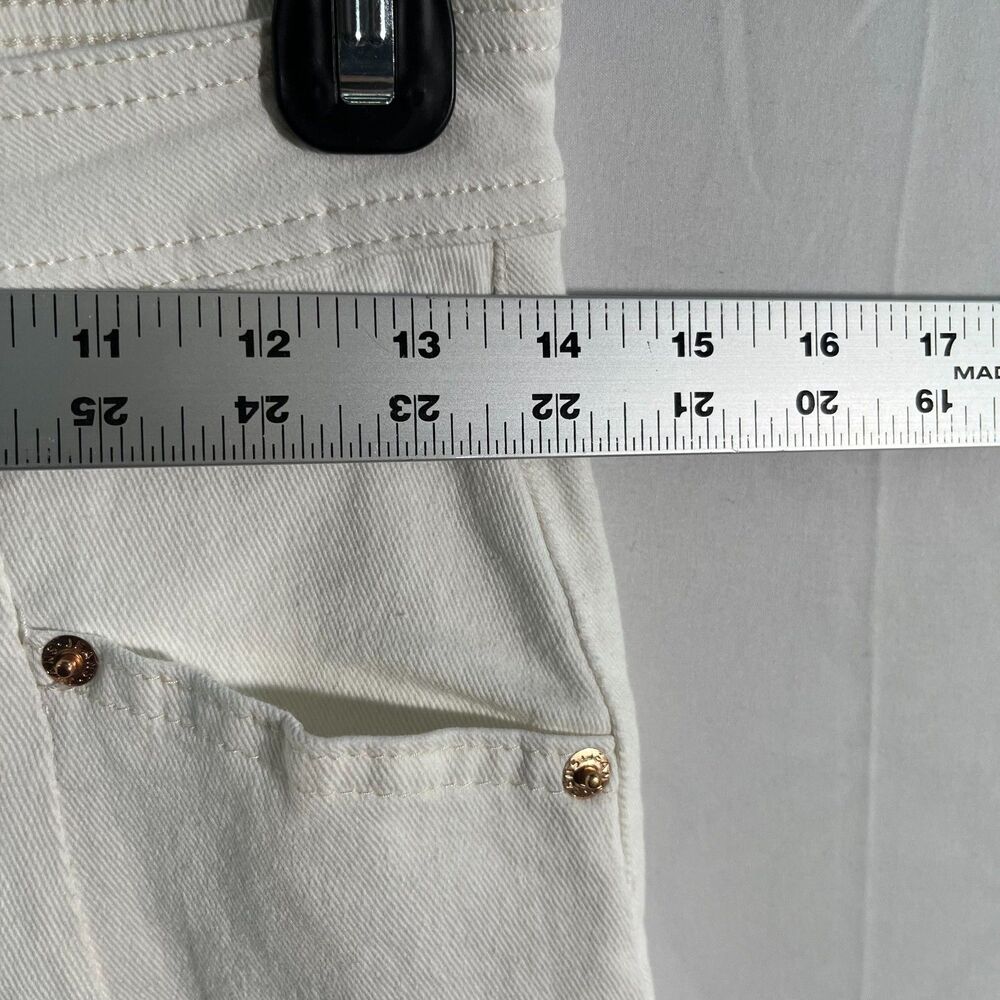 White High Waist High Rise Jeans Straight Baggy Wide Leg 90's Retro Jeans 30 - Picture 5 of 8